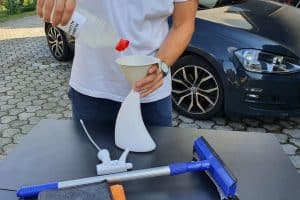 How to make the rubbing alcohol cleaning solution for car windows.